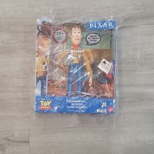 Mattel Toy Story Woody Action Figure with Blue and Yellow Outfit. Talking Doll.